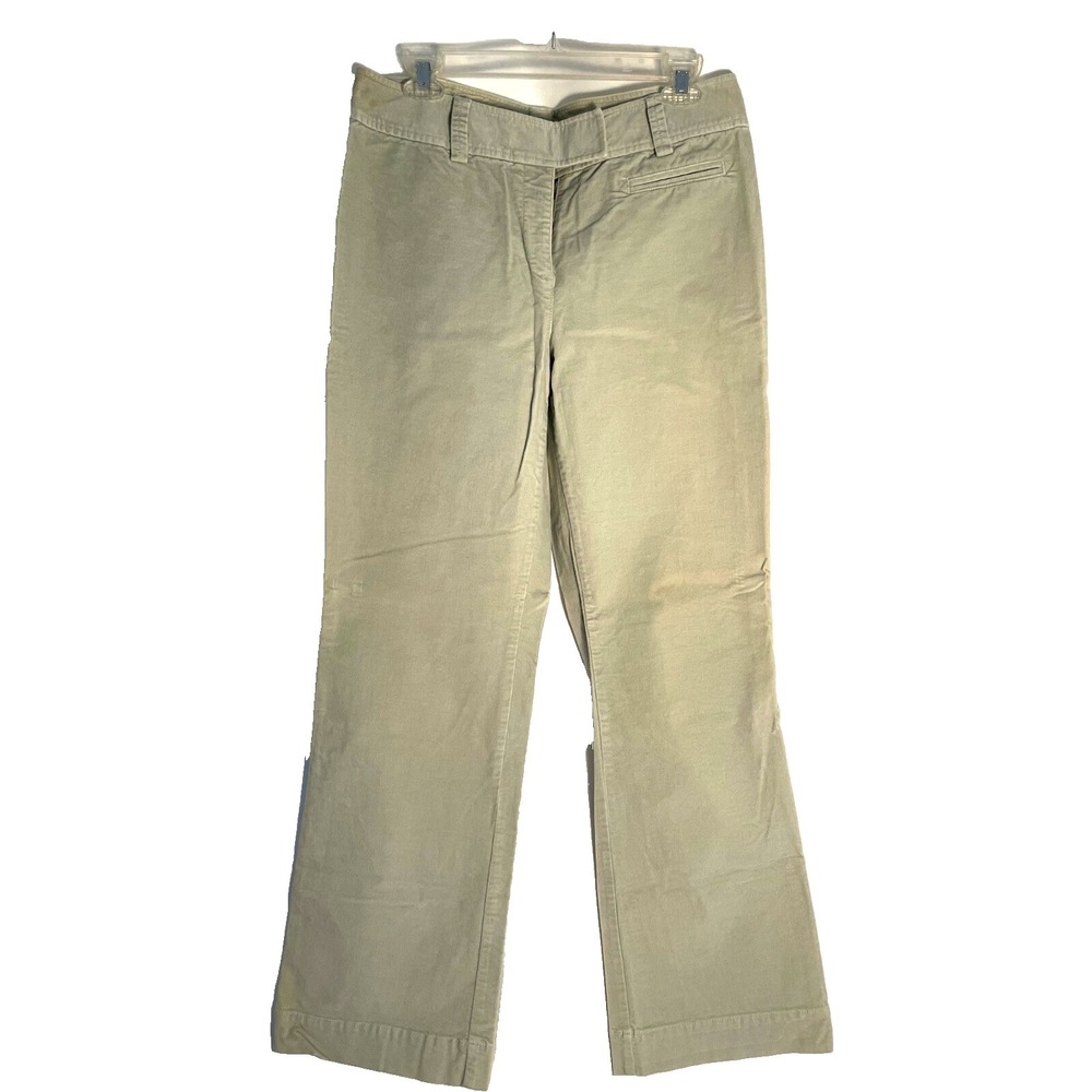 Sigrid Olsen 10 Light Green Cotton/Spandex Crushed Velvet Flat Front Pants Jean